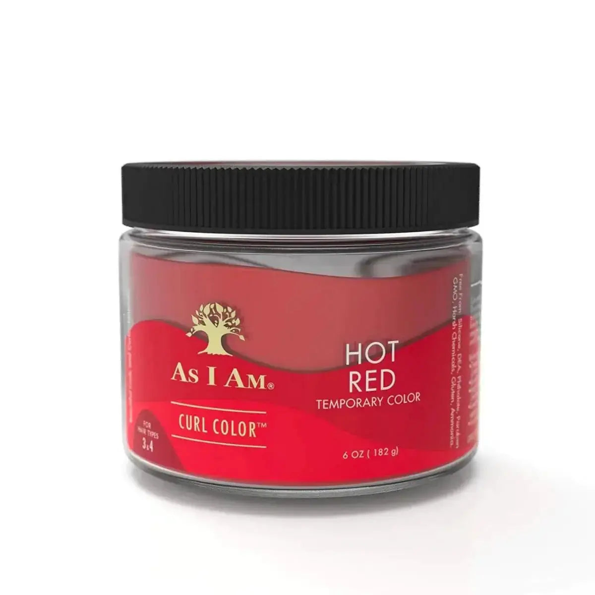 As I Am Curl color - Coloration Temporaire - Natural Crown Beauty - Vue de face du pot rouge montrant l'étiquette et le logo