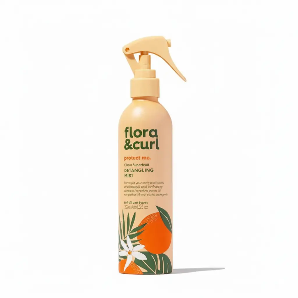 Flora & Curl Citrus Superfruit Detangling Mist — Démêlage express, sans alourdir Flora & Curl